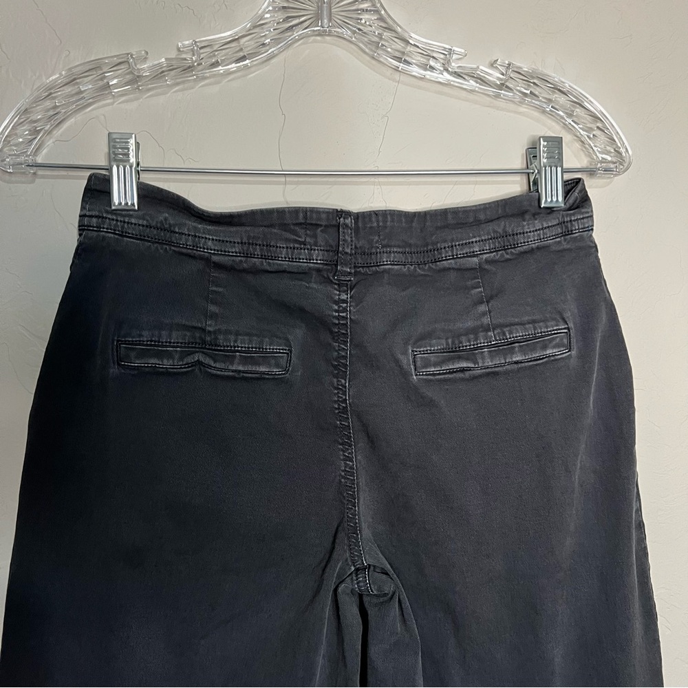 By Anthropologie Mid Rise Washed Black Wide Leg Pleated Trouser Pants - Picture 10 of 13